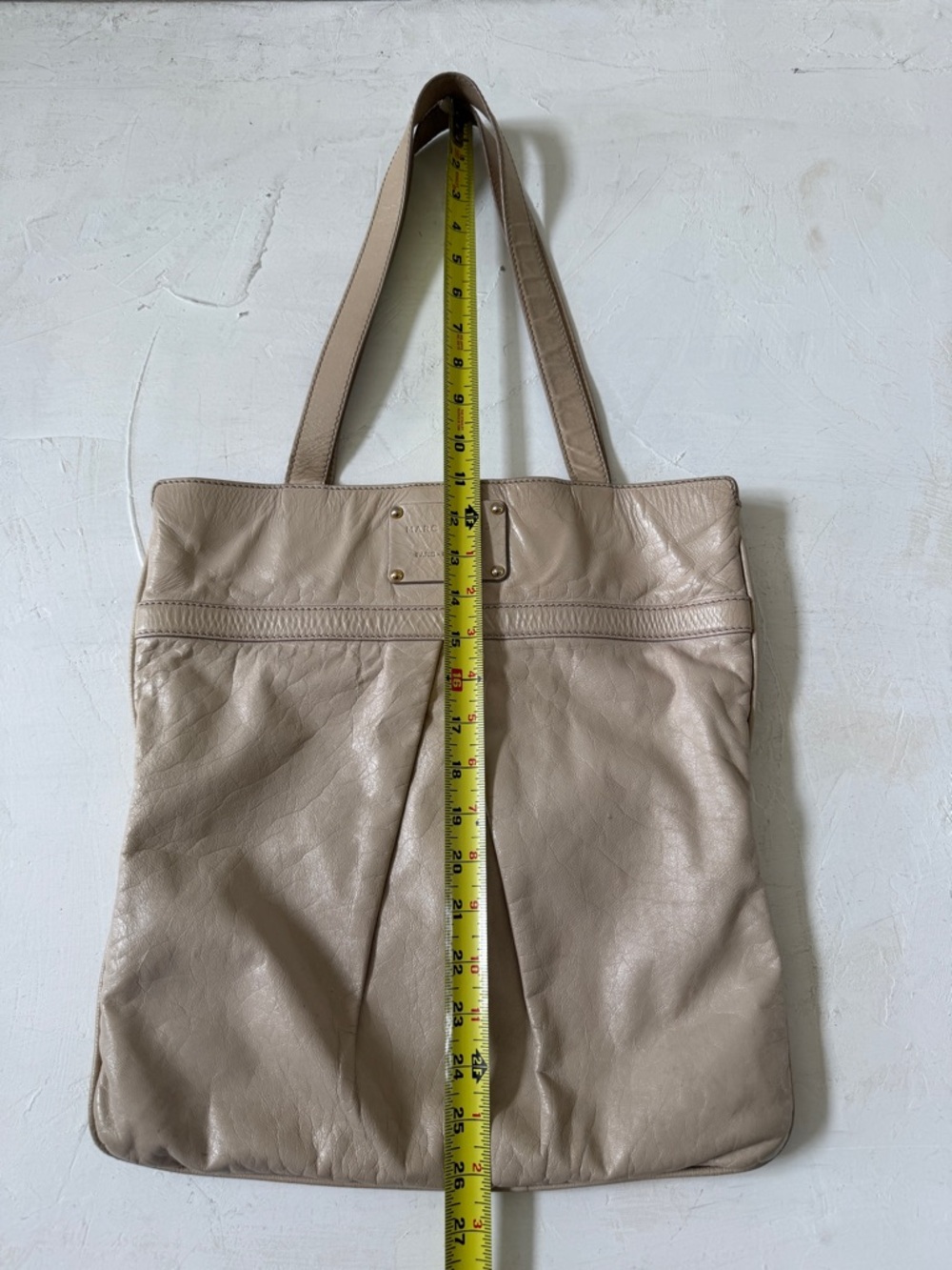 Marc Jacobs Vintage Y2K Beige Leather Tote Bag Shoulder Bag - Picture 3 of 12